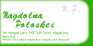 magdolna poloskei business card